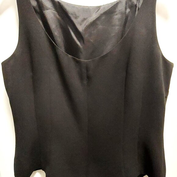 DONNA MORGAN 100% Polyester Black Sleeveless Lined Blouse w/Back Zipper Sz 14 - Picture 2 of 10